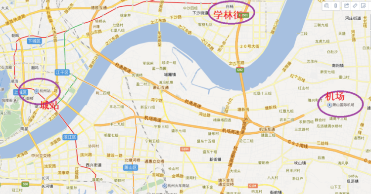 杭州哪个站离萧山机场近
，弱弱的问下杭州的哪个火车站离萧山机场比较近？图1