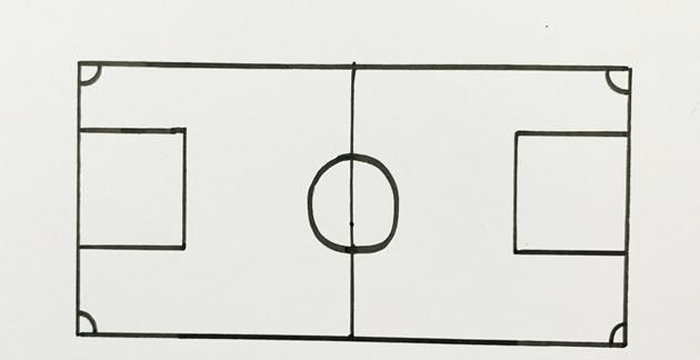 最简单足球场地简笔画法
，怎么画足球场-简笔画（54）？图2
