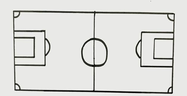 最简单足球场地简笔画法
，怎么画足球场-简笔画（54）？图3