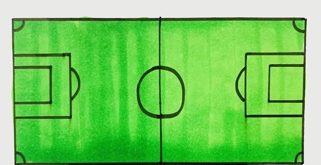 最简单足球场地简笔画法
，怎么画足球场-简笔画（54）？图4