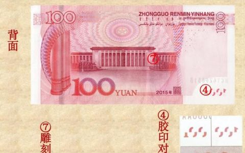 2015年新版人民币100怎么分辨真假
，我有一张零五年一百元人民币，正面的100好像是被对折又印了个倒过来的100，不知道这算不算是错版？