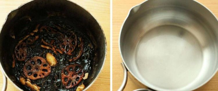 高压锅煮饭烧焦了很严重，怎么去除黑碳